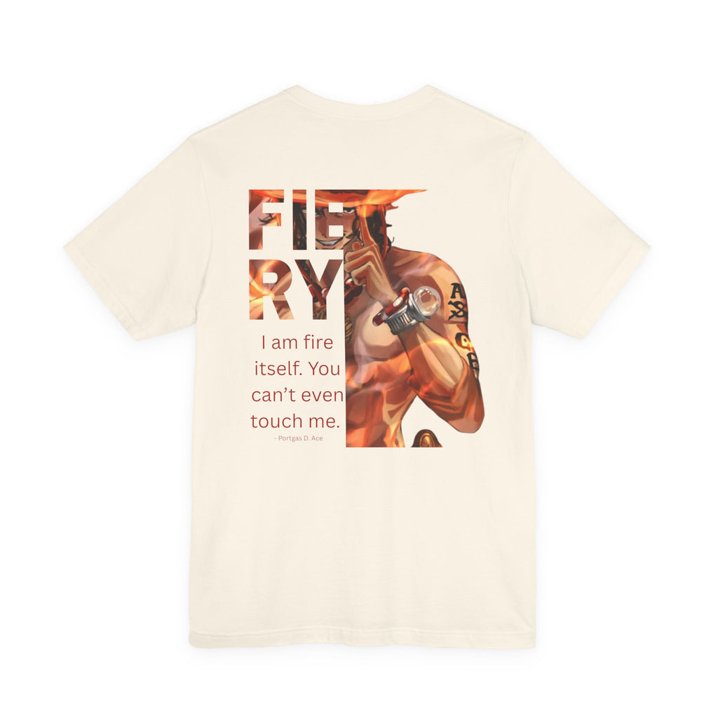 One Piece 'Fiery' anime tee — Luffy Ace tribute t-shirt