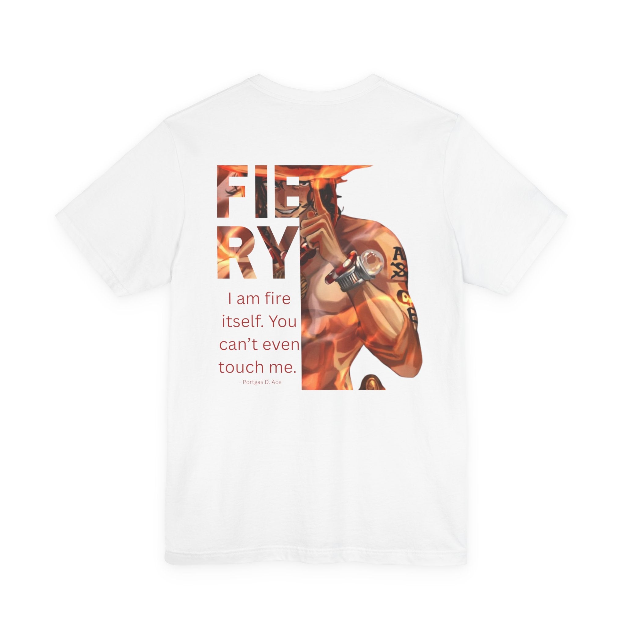 One Piece 'Fiery' anime tee — Luffy Ace tribute t-shirt