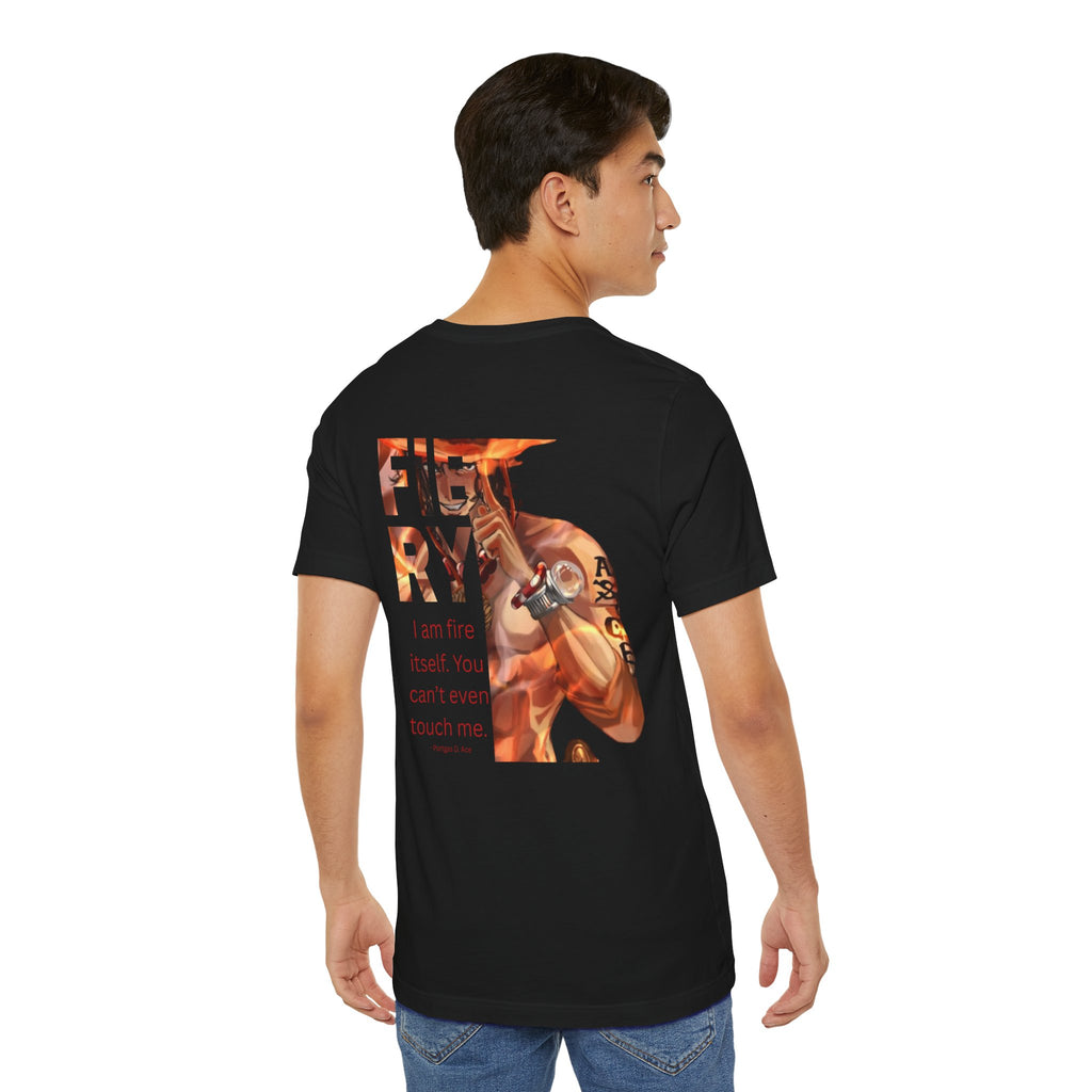 One Piece 'Fiery' anime tee — Luffy Ace tribute t-shirt