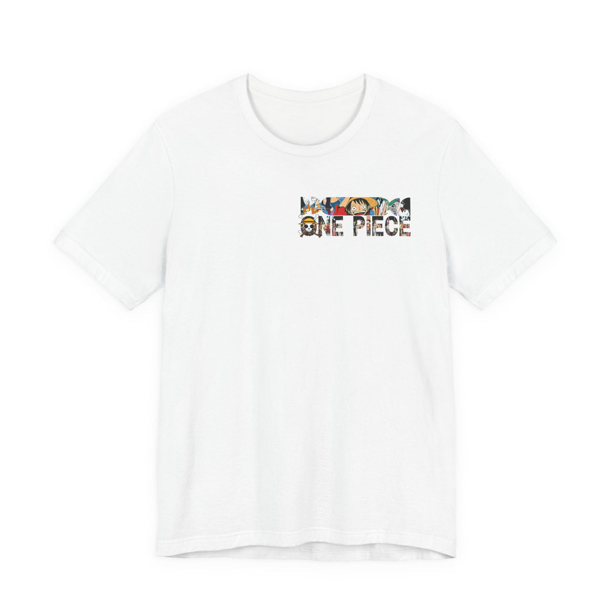 CanvasPrismatique white cotton One Piece Luffy graphic t-shirt with a small chest logo print